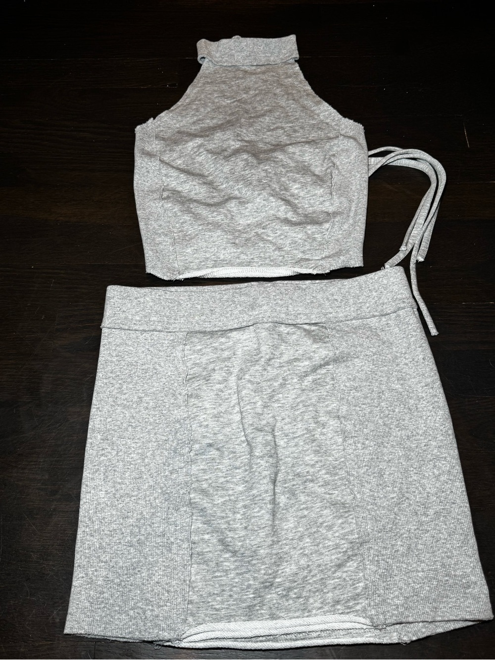 Fashion Nova Light Gray Knit Mini Skirt
